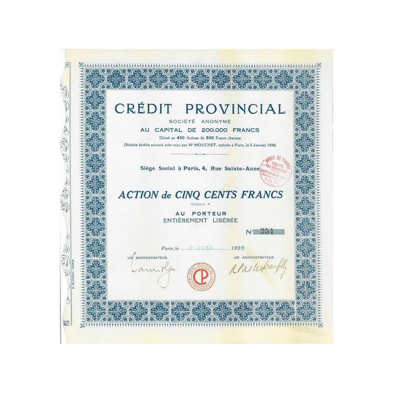 Crédit Provincial (Act) 1926