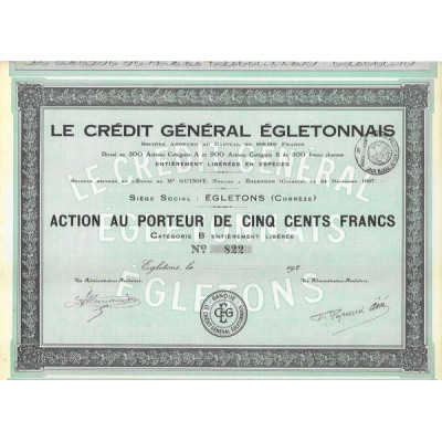 Le Crédit Général Egletonnais