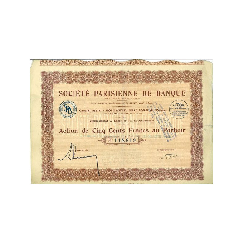 Société Parisienne de Banque (Act)