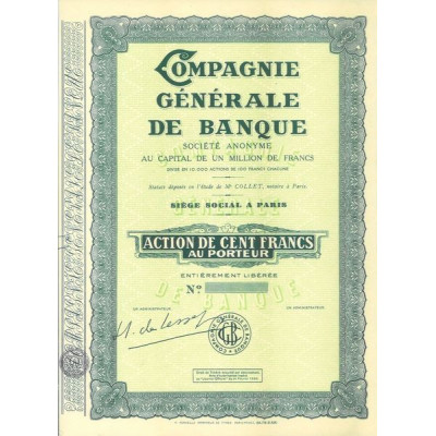 Compagnie Générale de Banque (blanquette)