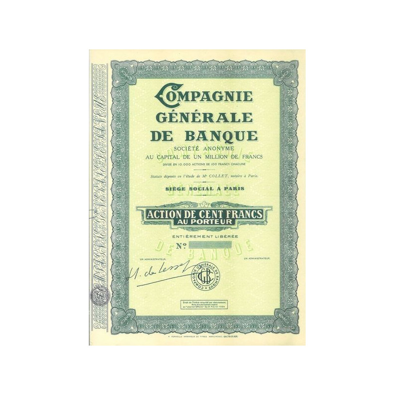 Compagnie Générale de Banque (blanquette)