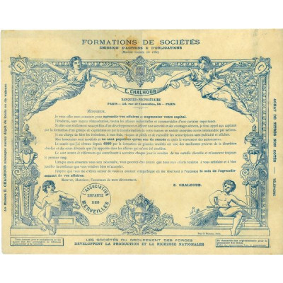 Formations de Sociétés E. Chalhoub Banquier-Propriétaire