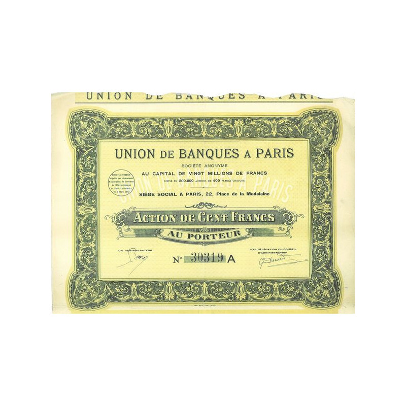 Union de Banques à Paris
