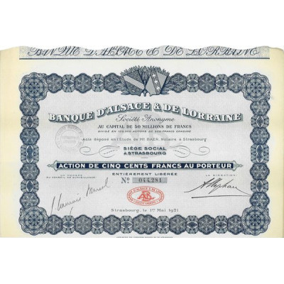 Banque d'Alsace & de Lorraine (Act)