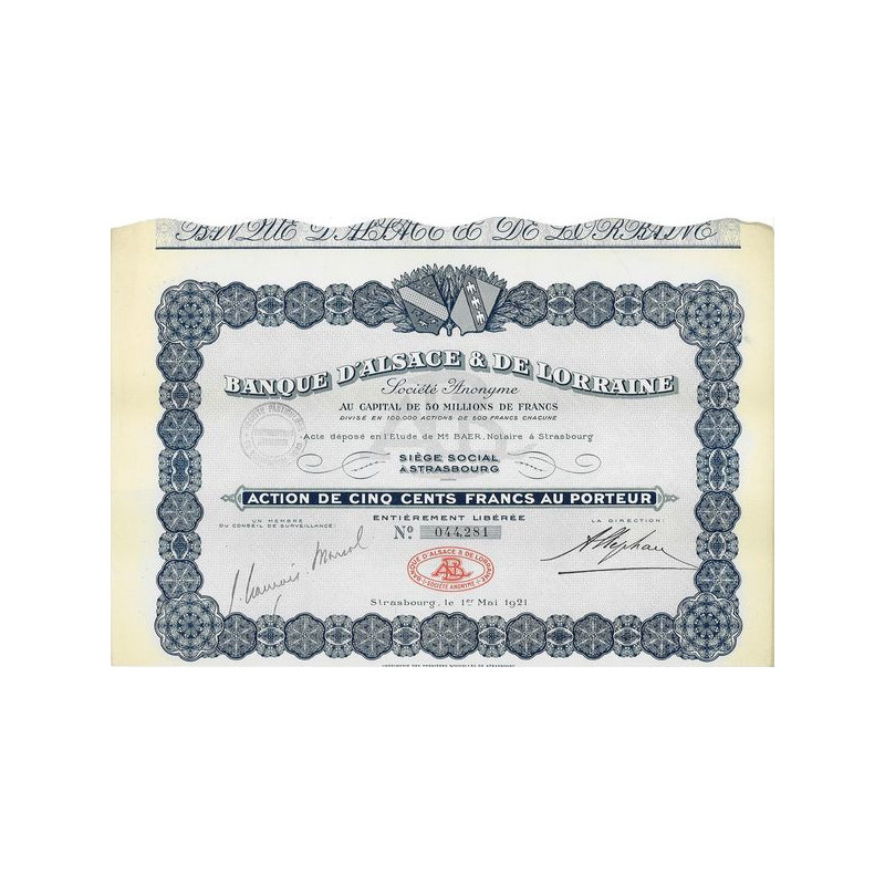 Banque d'Alsace & de Lorraine (Act)