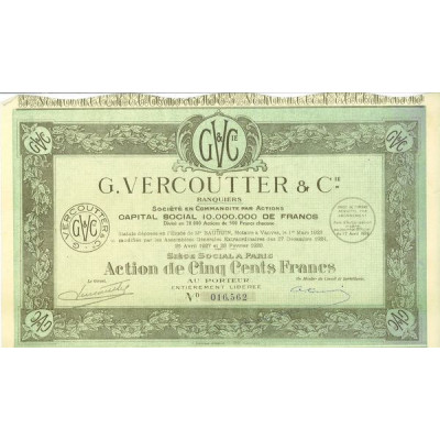 G. Vercoutter & Cie Banquiers