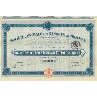 Société Centrale des Banques de Province (Act 500 F)