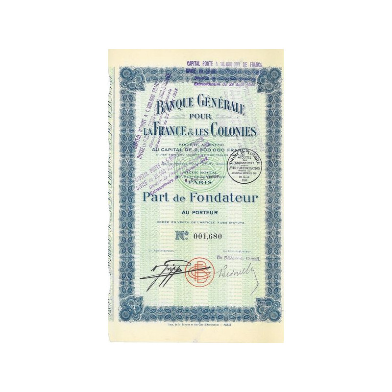 Banque Générale pour la France et les Colonies (PF)