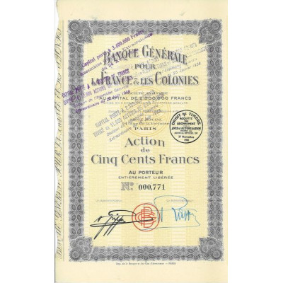 Banque Générale pour la France et les Colonies (Act)