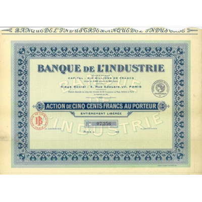 Banque de l'Industrie (blanquette)