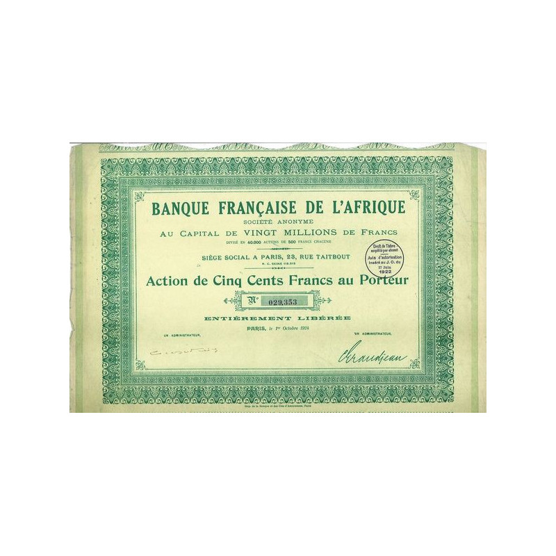 Banque Française de l'Afrique (1924)
