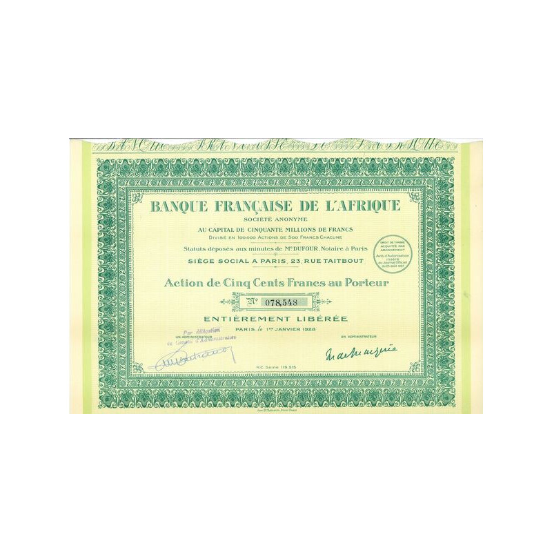 Banque Française de l'Afrique (1928)