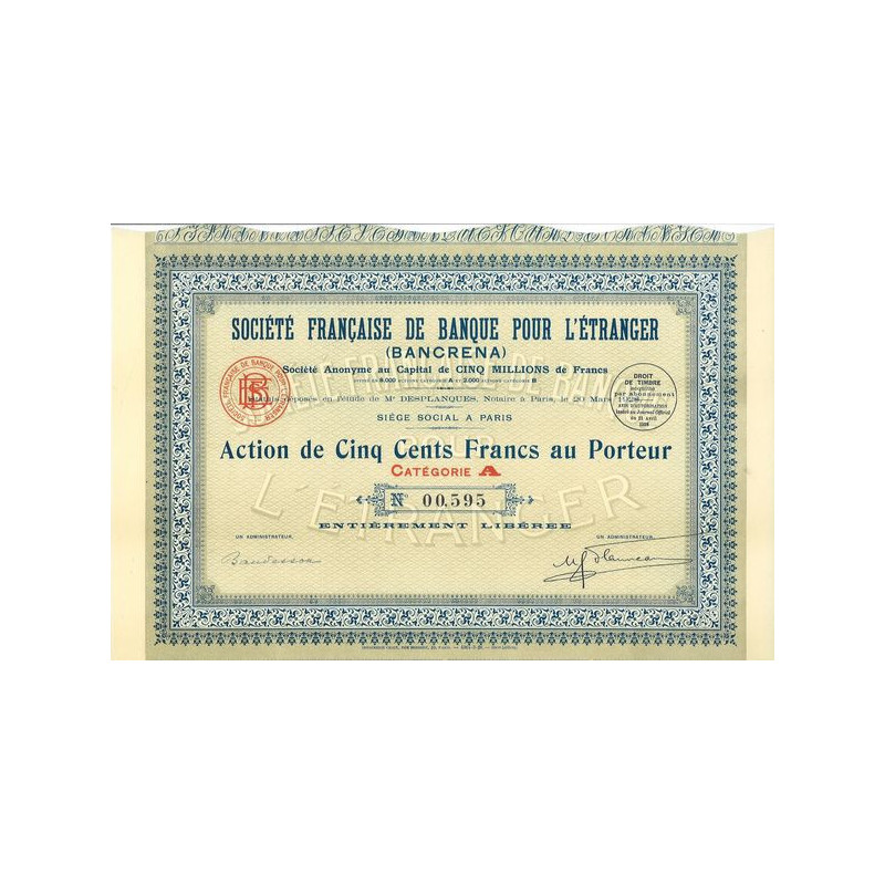 Société Française de Banque pour l'Etranger (Bancrena)