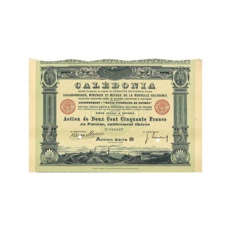 Calédonia - Charbonnages Minerais et Métaux de la Nouvelle Calédonie - Anc "Hauts Fourneaux de Nouméa"