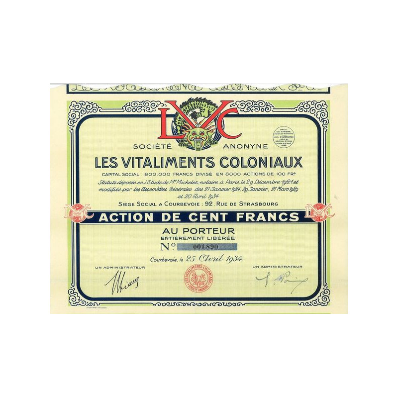 Société Anonyme Les Vitaliments Coloniaux