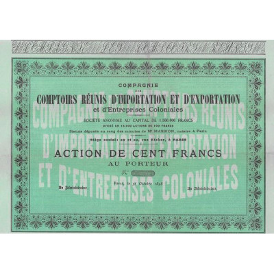 Compagnie des Comptoirs Réunis d'Importation et d'Exportation et d'Entreprises Coloniales(blanquette)