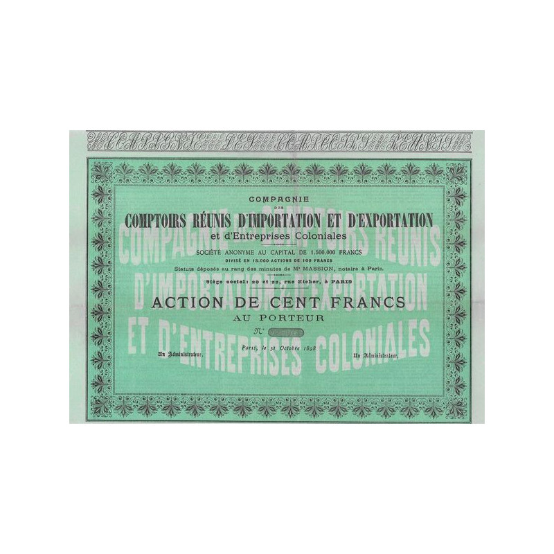 Compagnie des Comptoirs Réunis d'Importation et d'Exportation et d'Entreprises Coloniales(blanquette)