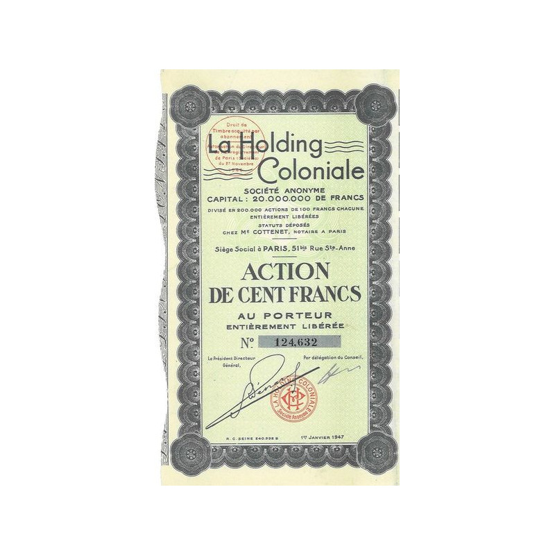 La Holding Coloniale (Act)(1947)