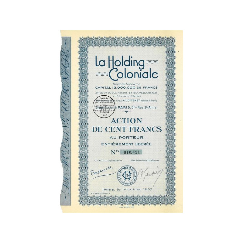 La Holding Coloniale (Act)(1937)
