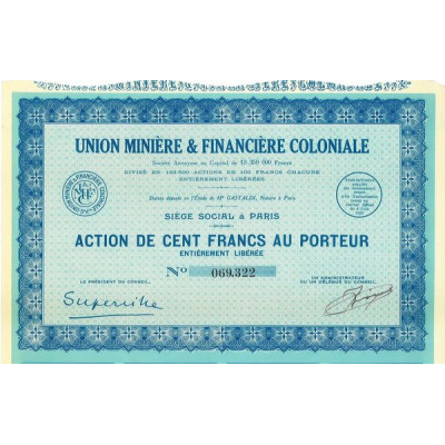 Union Minière & Financière Coloniale (Act)(1932)