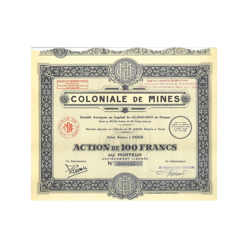 Coloniale de Mines (Act)