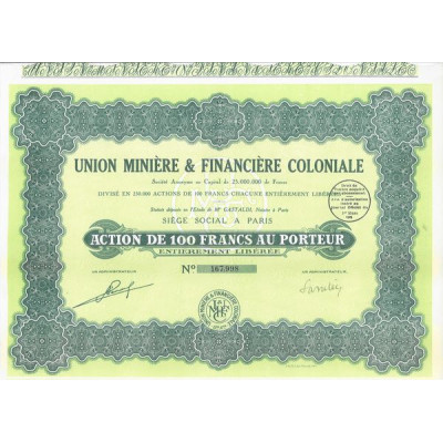 Union Minière & Financière Coloniale (Act)(1929)