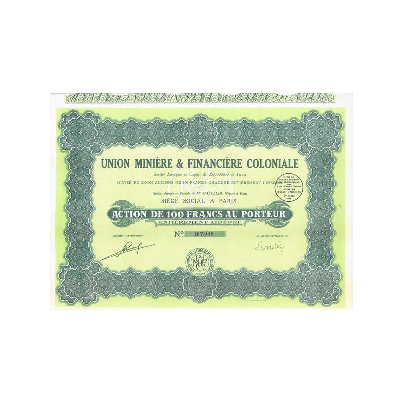 Union Minière & Financière Coloniale (Act)(1929)
