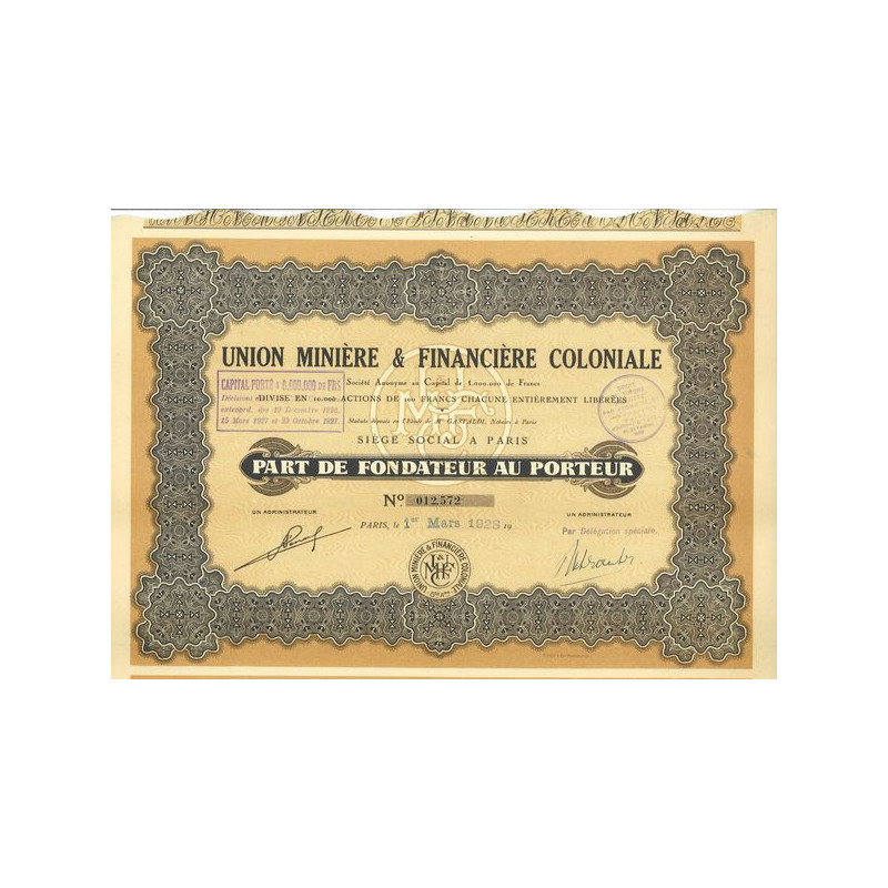 Union Minière & Financière Coloniale (PF)