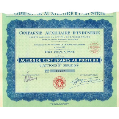 Compagnie Auxiliaire d'Industrie (Act 2e série B)