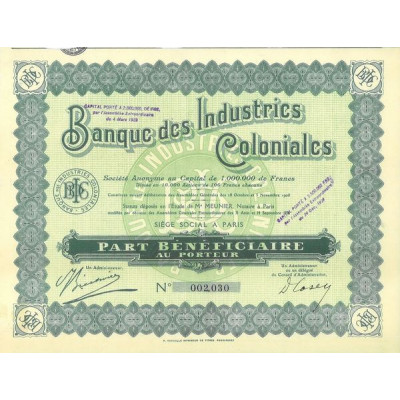 Banque des Industries Coloniales (PB)