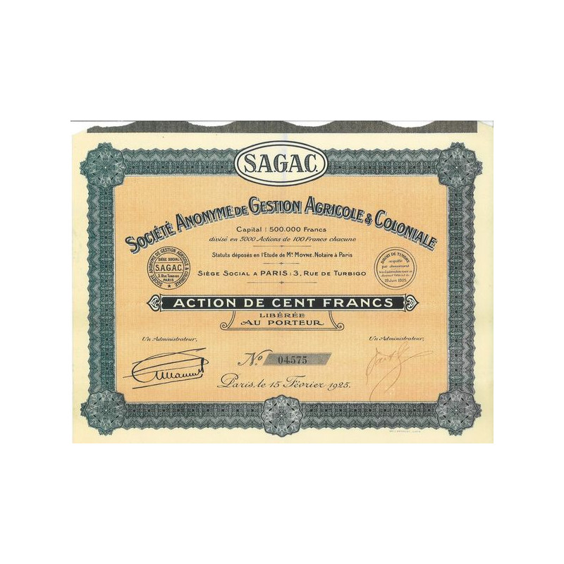 Société Anonyme de Gestion Agricole & Coloniale S.A.G.A.C.