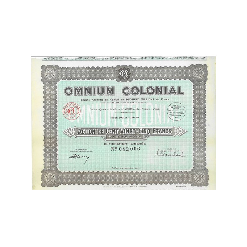 Omnium Colonial (Act 125 F)