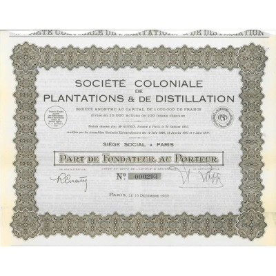 Société Coloniale de Plantations & de Distillation (PF)