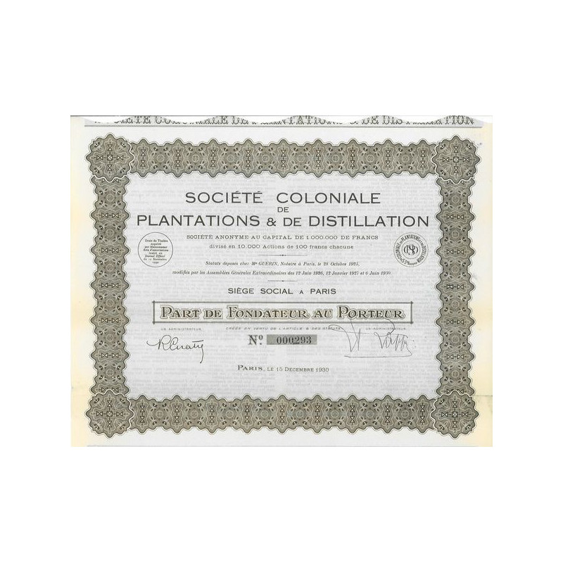 Société Coloniale de Plantations & de Distillation (PF)