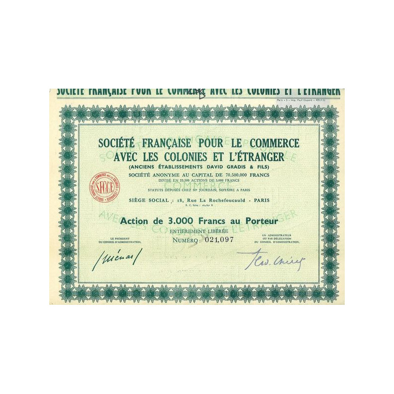 Société Française pour le Commerce avec les Colonies et l'Etranger (Anc ets David Gradis & Fils)