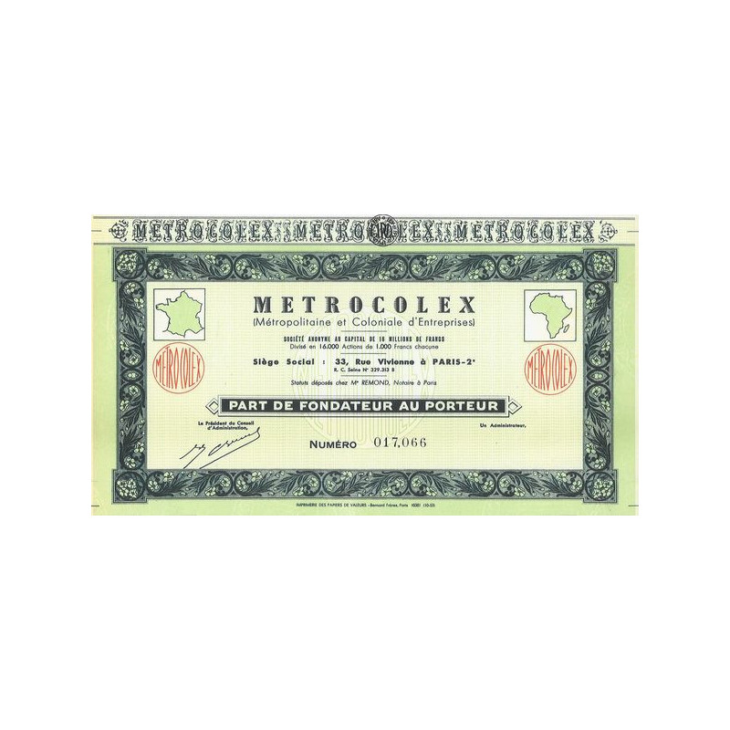 Metrocolex (Métropolitaine et Coloniale d'Entreprises)
