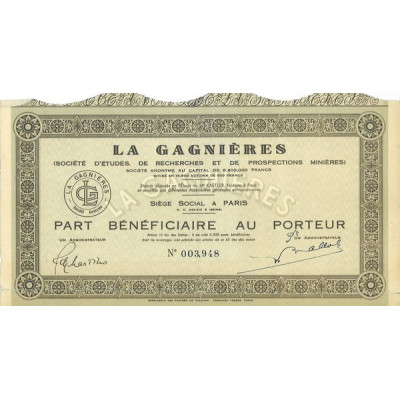 La Gagnières (Société d'Etudes de Recherches et de Prospections Minières)