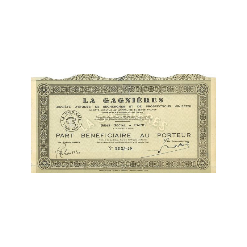 La Gagnières (Société d'Etudes de Recherches et de Prospections Minières)