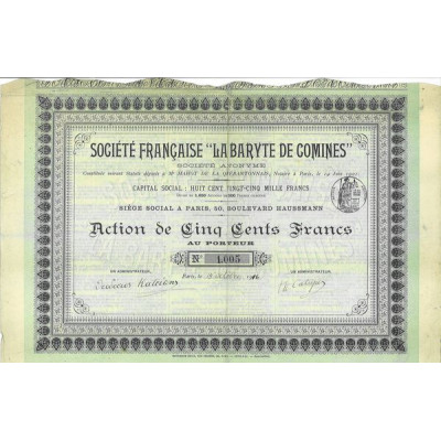 Société Française"La Baryte de Comines"