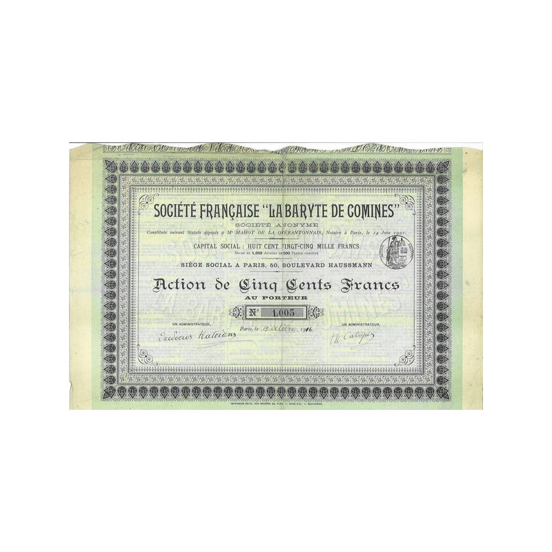 Société Française"La Baryte de Comines"