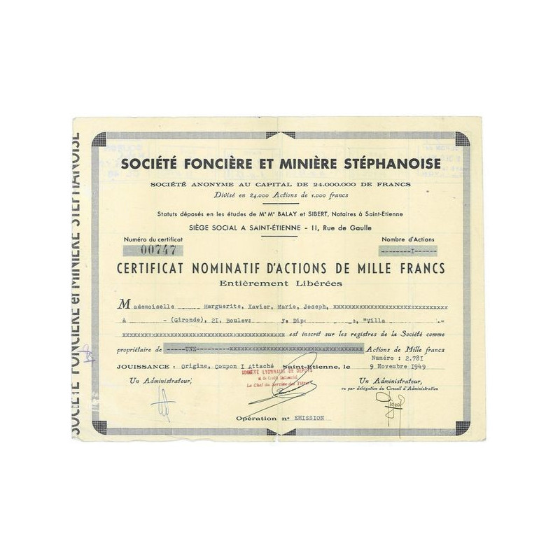Société Foncière et Minière Stéphanoise