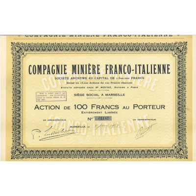 Compagnie Minière Franco-Italienne (Act 100 F)