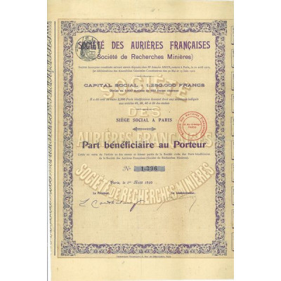 Société des Aurières Françaises (Société de Recherches Minières)
