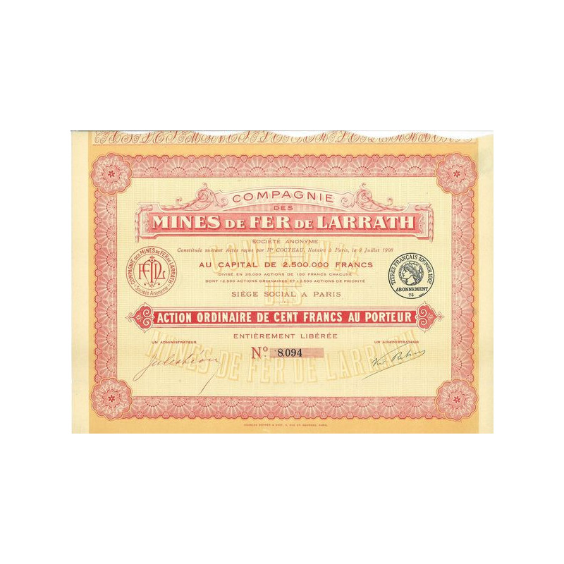 Compagnie des Mines de Fer de Larrath