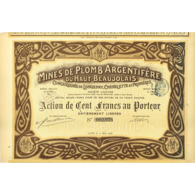 Mines de Plomb Argentifère du Haut-Beaujolais - Concessions de Longefay Chenelette et Propières