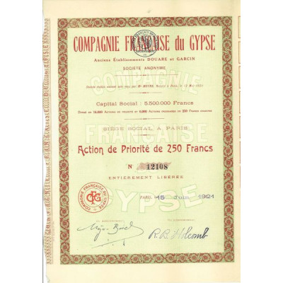 Compagnie Française du Gypse (Anc Ets Douare et Garcin)