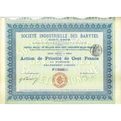 Société Industrielle des Barytes (modèle1)