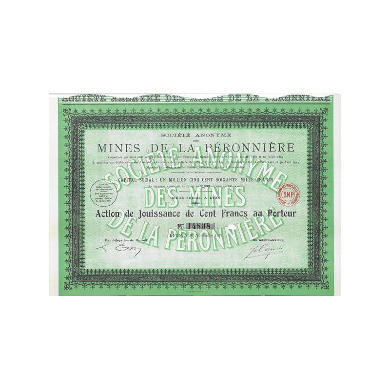 Compagnie des Mines de la Péronnière (Act Jouissance)