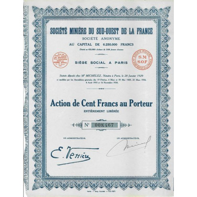Société Minière du Sud-Ouest de la France (Act)