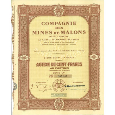 Compagnie des Mines de Malons (Act)